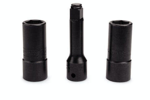 Juego de llaves de vaso para tuercas de doble extremo con accionamiento de 1/2" de 3 piezas