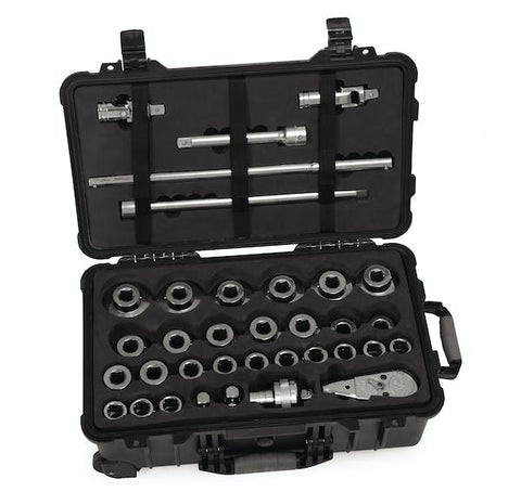 Juego de servicio general SAE de 12 puntos con accionamiento de 3/4" de 35 piezas