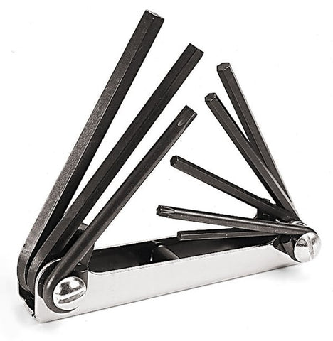 Juego de llaves plegables TORX®/hexagonales de 8 piezas