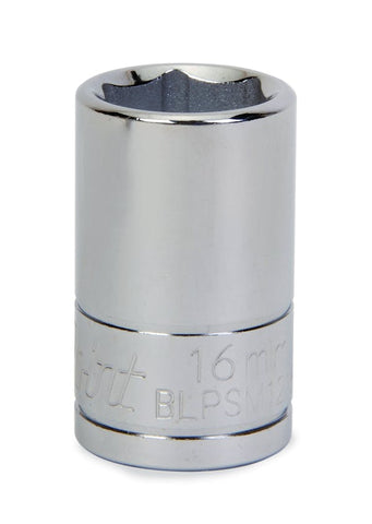 Dado poco profundo métrico de 16 mm, 6 puntas y cuadro de 1/2" (Blue-Point®)