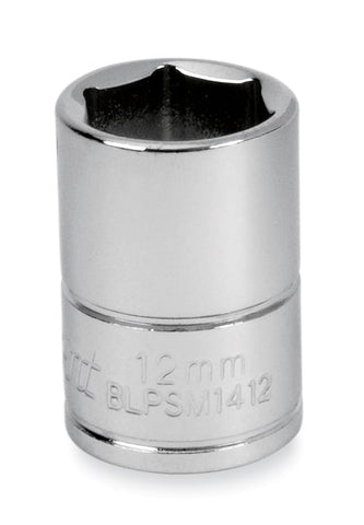 Dado poco profundo métrico de 12 mm, 6 puntas y cuadro de 1/4" (Blue-Point®)