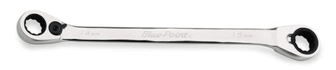 Llave de caja de trinquete reversible con desplazamiento de 25°, métrica, de 12 puntas, de 14-15 mm (Blue-Point®)