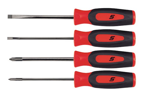 Juego de destornilladores combinados con punta pequeña Instinct® Soft Grip de 4 piezas (rojo)