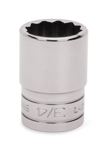 Dado poco profundo SAE Flank Drive® de 3/4" con accionamiento de 1/2" y 12 puntas