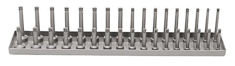 Portavasos métricos con accionamiento de 1/2" con postes (gris)