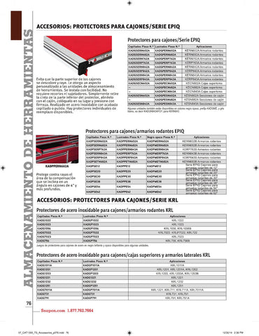 Juego de protectores para cajones de acero inoxidable pulido