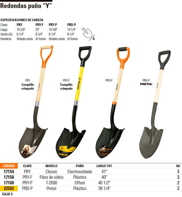 Truper 32402 Tru Tough - Pala De Punta Redonda De 47 Pulgadas Con Mango Largo Y Agarre De 10 Pulgadas Truper 32402 Tru Tough - Pala De Punta Redonda De 47 Pulgadas Con Mango Largo Y Agarre De 10 Pulgadas