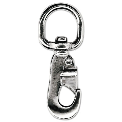 Round eye swivel bolt snap hooks, zinc die-cast, spring plunger, 3 1/2 in.