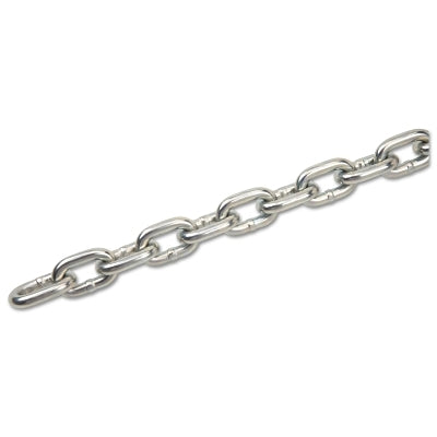 Cadenas de bobina de prueba de grado 30, tamaño 5/8 pulg., 150 pies, límite de 6900 lb, zinc