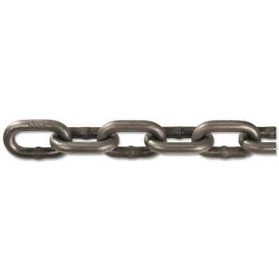 Grade 40 chains, 5/16 inch size, 100 feet, 3900 lb limit, natural color