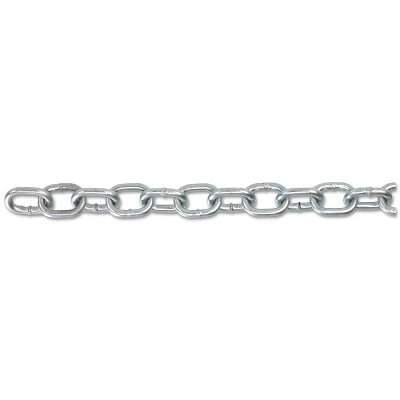 Cadenas de eslabones pasantes, tamaño 4/0, 100 pies, límite de 600 lb, zinc brillante