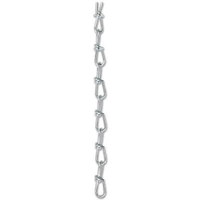 Double loop chains, size 2/0, 175 feet, 255 lb limit, bright zinc