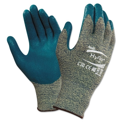 Guantes de nitrilo con palma recubierta 11-501, talla 11, color gris/azul