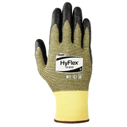 Nitrile gloves with coated palm 11-510, size 7, yellow/black