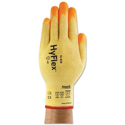 High-visibility cut-resistant gloves 11-515, nitrile coated, size 11, orange/yellow