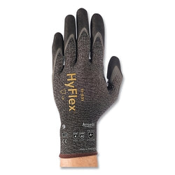 Cut-resistant gloves 11-931, size 11, anthracite color with black nitrile foam coating