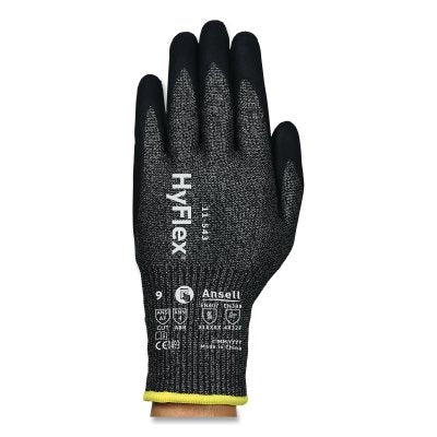 Guantes resistentes al corte 11-543, talla 10, negros, paquete a granel