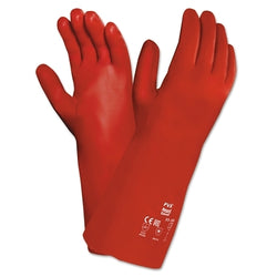 Polyvinyl alcohol gloves, size 10, red