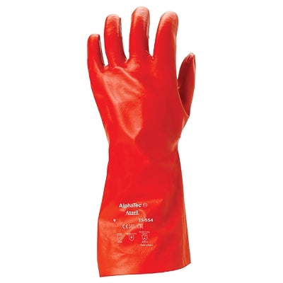 Guantes resistentes a productos químicos de PVA, talla 9, color rojo