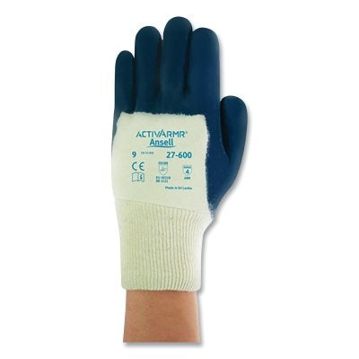 Guantes recubiertos de nitrilo 27-600, talla 9, color azul