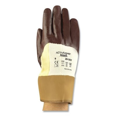 Guantes recubiertos de nitrilo 28-507, talla 8, color marrón