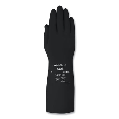 Guantes de butilo resistentes a productos químicos 38-001, talla 9, color negro