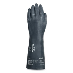 53-003 Chemical gloves, nylon lining, size 11, black, gauntlet with support
