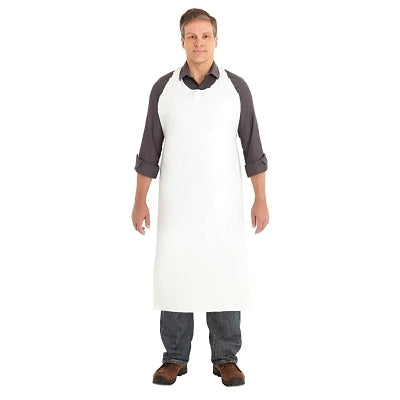 AlphaTec Premium Quality Monotex Vinyl Aprons, 86 x 112 cm, White