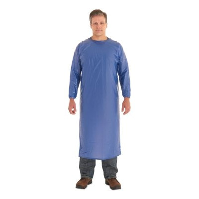Delantal de PVC, 8 milésimas de pulgada, vinilo, pequeño, azul