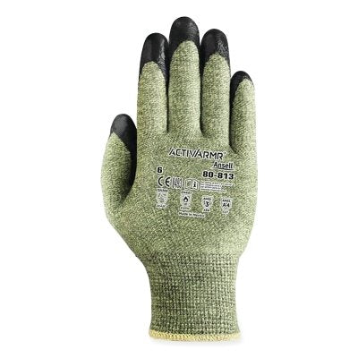 80-813 Arc flash and cut resistant gloves, size 9, green/black