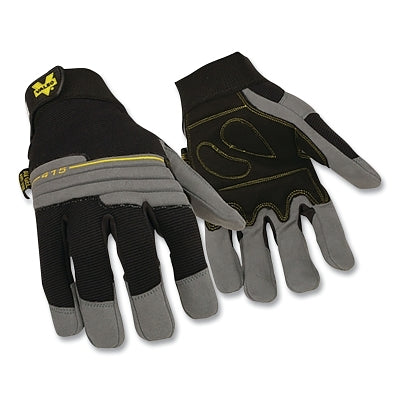 Guantes antivibración V415 de piel sintética, talla extragrande, color negro/gris