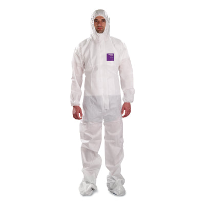 Overol transpirable cosido modelo 106, capucha y bota, blanco, talla extra grande