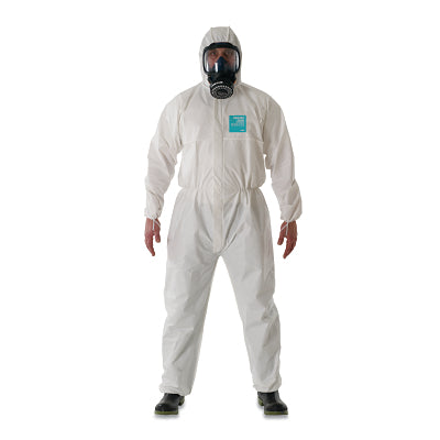 Overol modelo 111, con capucha y botas, color blanco, talla mediana, 2000 Standard Bound