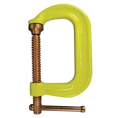High-visibility C-clamps, T-handle with sliding pin, 5-inch throat depth
