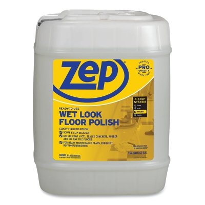 Ready-to-use wet-effect floor polish, 5 gallon jug