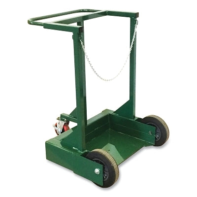 Liquid cylinder cart, cryogenic, 46" high x 28" wide, 16" solid rubber (BB) wheels, fits cylinders 16" to 21" in diameter.