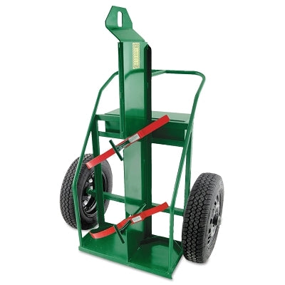 Large twin-cylinder trolley with heavy-duty frame, for 9.5 to 15-inch cylinders, with 20-inch road tires