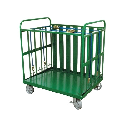 Heavy-duty cylindrical buggies, with a capacity for 80 cylinders and 6-inch steel wheels