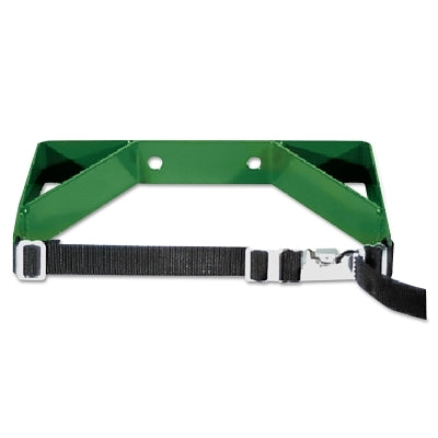 Cylindrical wall bracket, double with chain, steel, 7 to 9-1/2 inch diameter, green