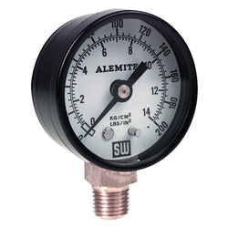 Air pressure gauge, 200 psi, 1/4 in. NPT(M), rear mount