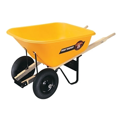 Two-wheeled hand truck, 8 cubic feet, 2 tires, yellow