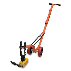 Magnetic manhole cover lifter, steel platform, load capacity of 450 lb for round items and 900 lb for flat items