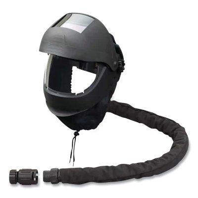Protector de aire flexible EZ Air Flex SAR para esmerilado y soldadura, cabezal con válvula de control de flujo de alta presión y manguera flexible cubierta
