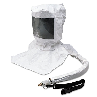 Disposable Tyvek LP hood assembly, flow adapter, suspension