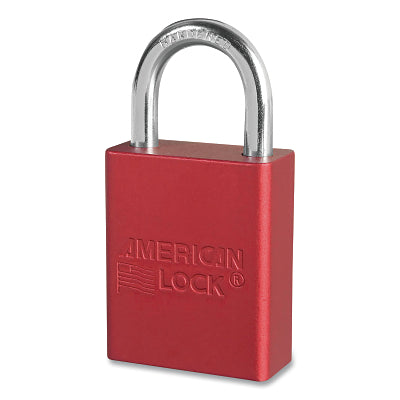 Candado de seguridad de aluminio anodizado, 1/4" de diámetro, 1-1/2" de largo, 25/32" de ancho, verde, llaves iguales, con llave - 76352