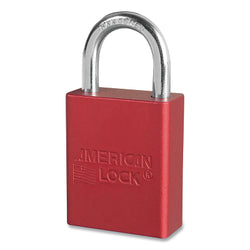 Candado de seguridad de aluminio anodizado, 1/4" de diámetro, 1-1/2" de largo, 25/32" de ancho, verde, llaves iguales, con llave - 75833