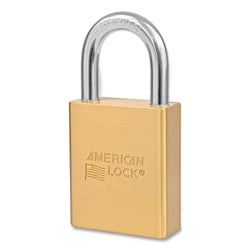Candado de latón macizo compatible con llave de puerta, 5/16 pulg. de diámetro, 1-1/8 pulg. de largo, 15/16 pulg. de ancho