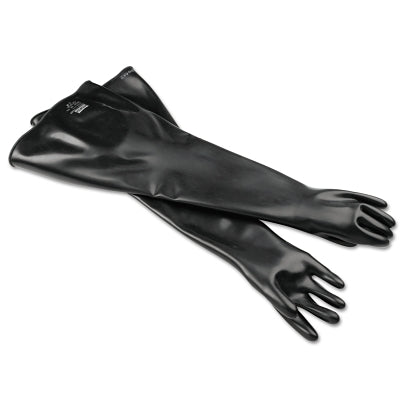Guantes de neopreno tipo guantelete, negros, lisos, talla 11 1/2