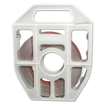 Cinta enrollable COLOR-IT®, 1/2 pulg. de ancho x 100 pies de largo, 0,025 pulg. de grosor, acero inoxidable 201, contenedor de plástico transparente