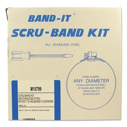 Scru-Band Clamp Sets, 3/8 in., Worm Gear Drive, Stainless Steel